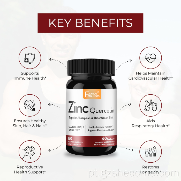 Cápsulas de zinco de alta qualidade suportam imune antioxidante